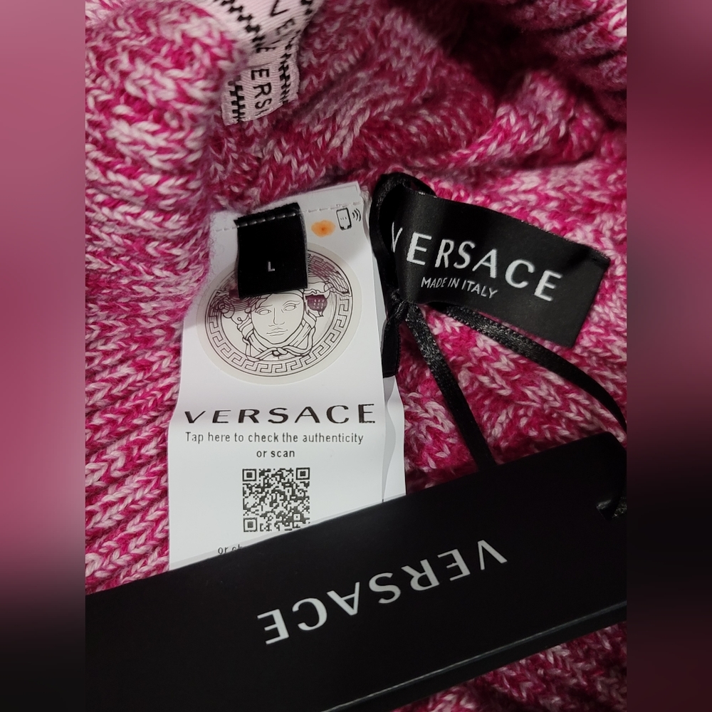Sold‼️Versace knitwear pink beanie size L - Picture 2 of 7